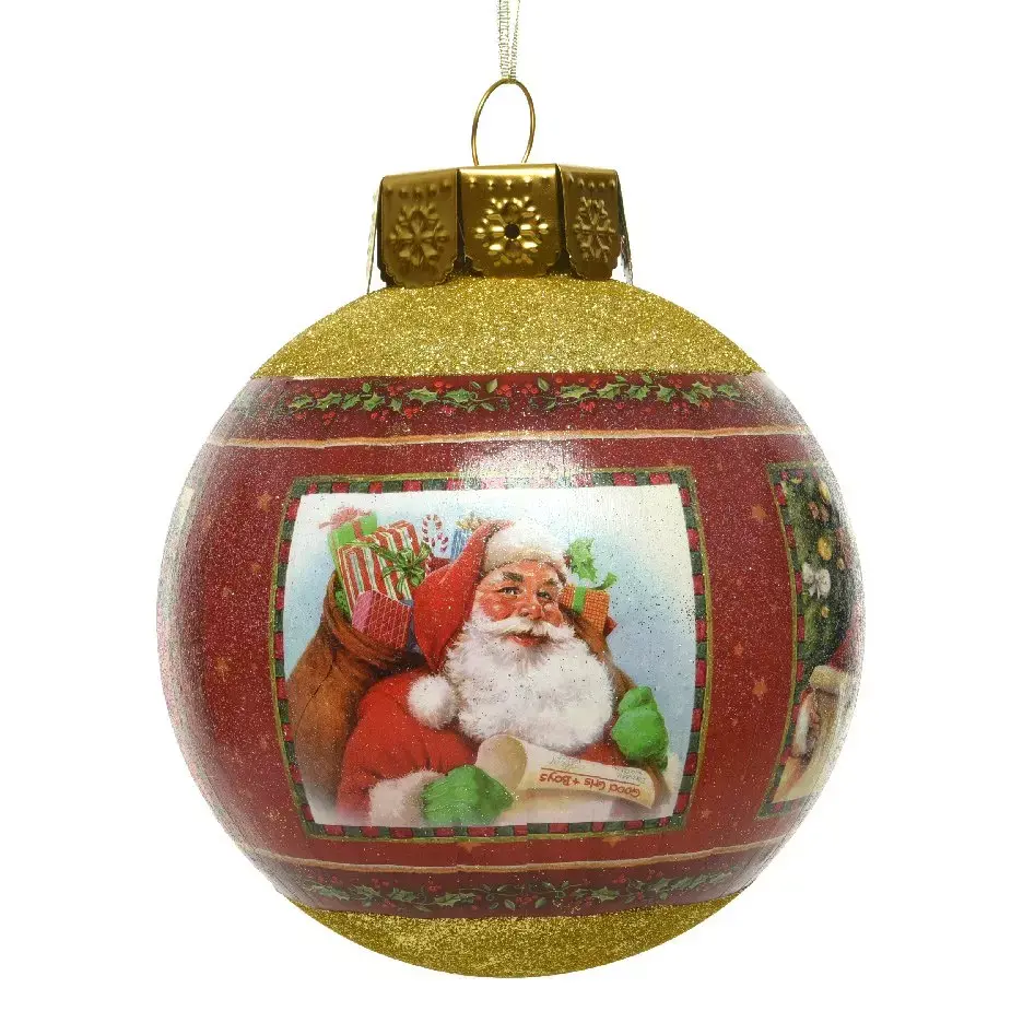 eminza Boule de Noël (D200 mm) Santa Clauss Rouge