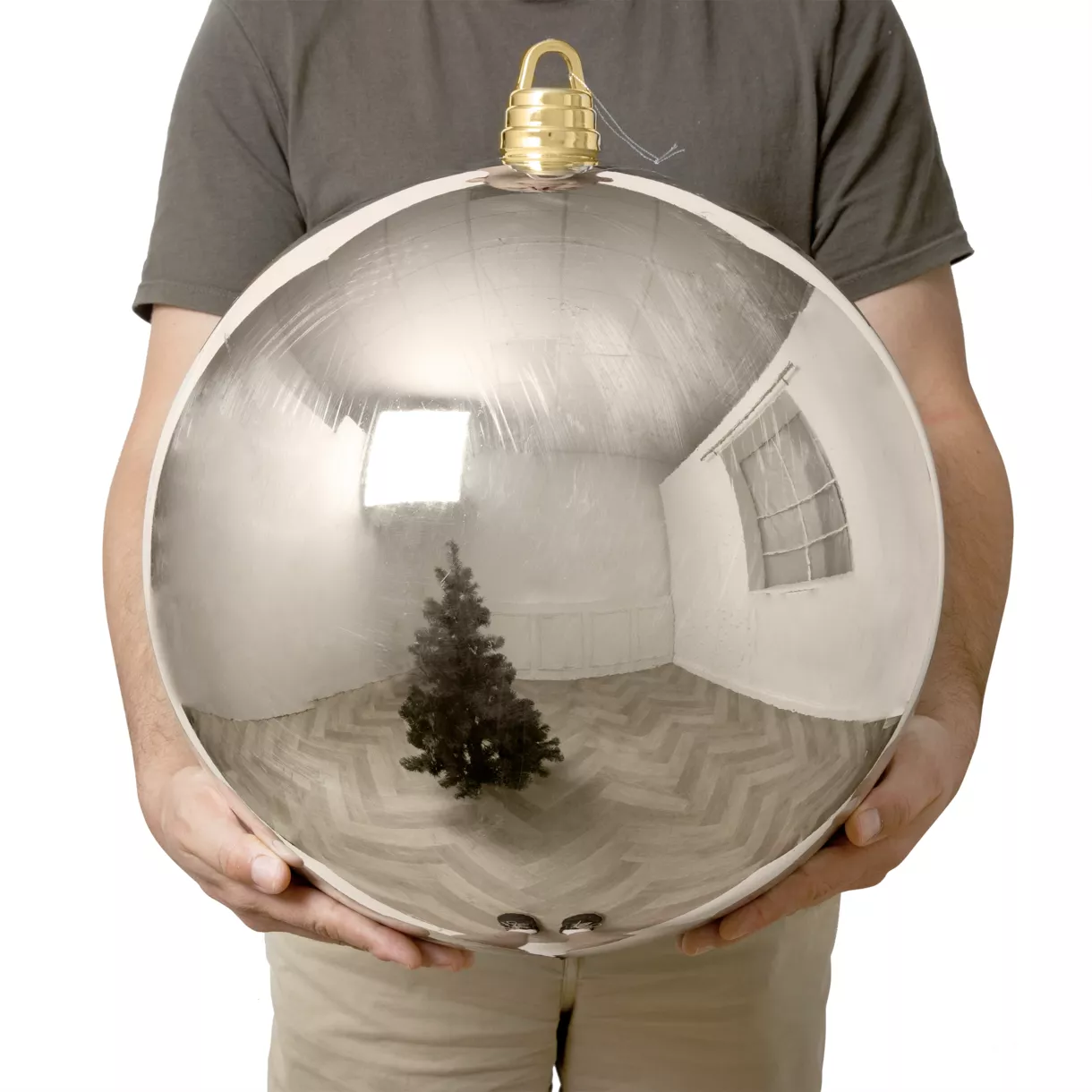 eminza Boule de Noël (D400 mm) New Alpine XXL Perle