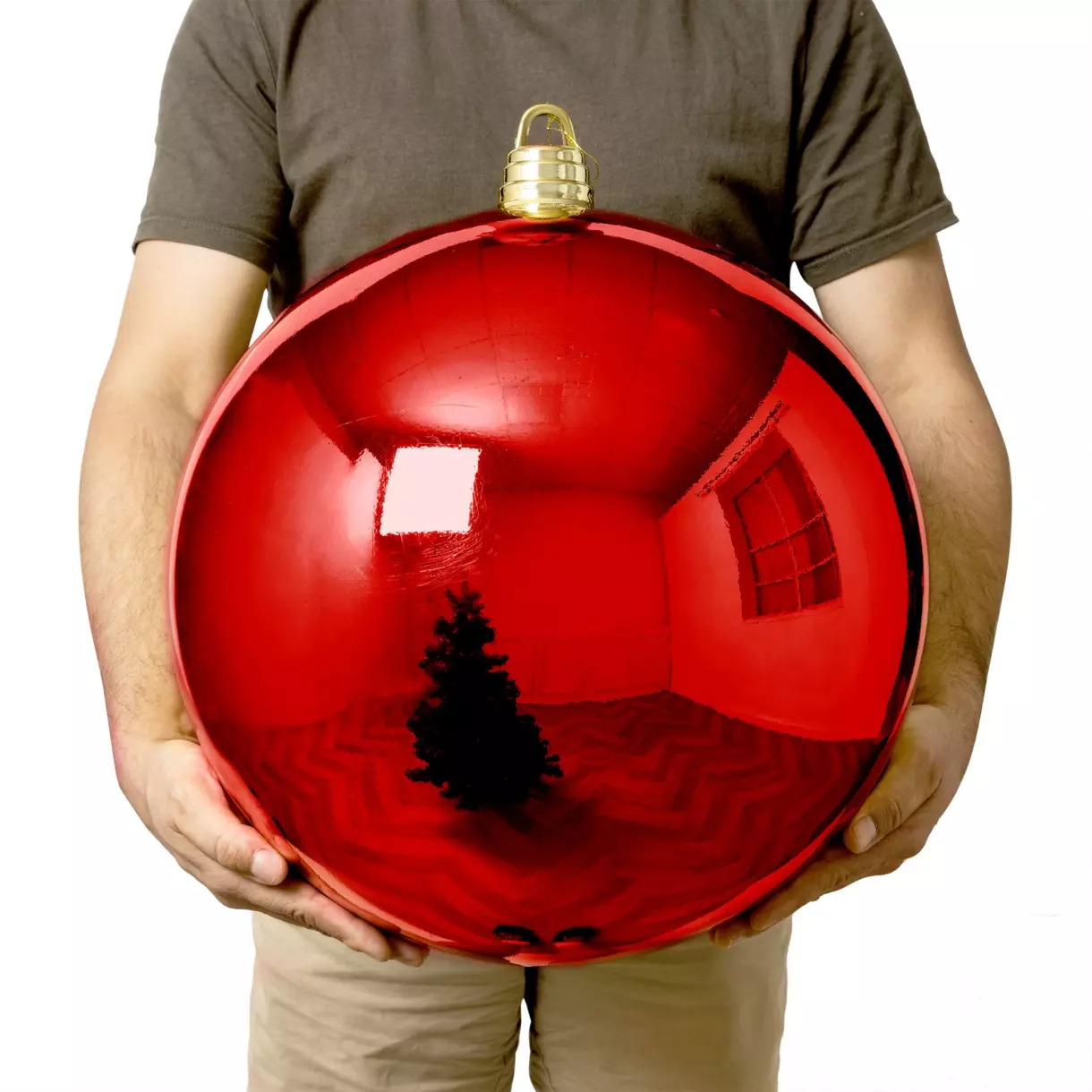 eminza Boule de Noël (D400 mm) New Alpine XXL Rouge