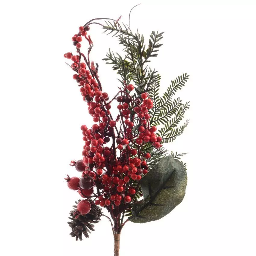 eminza Branche de baie (50 cm) Hectoria Rouge