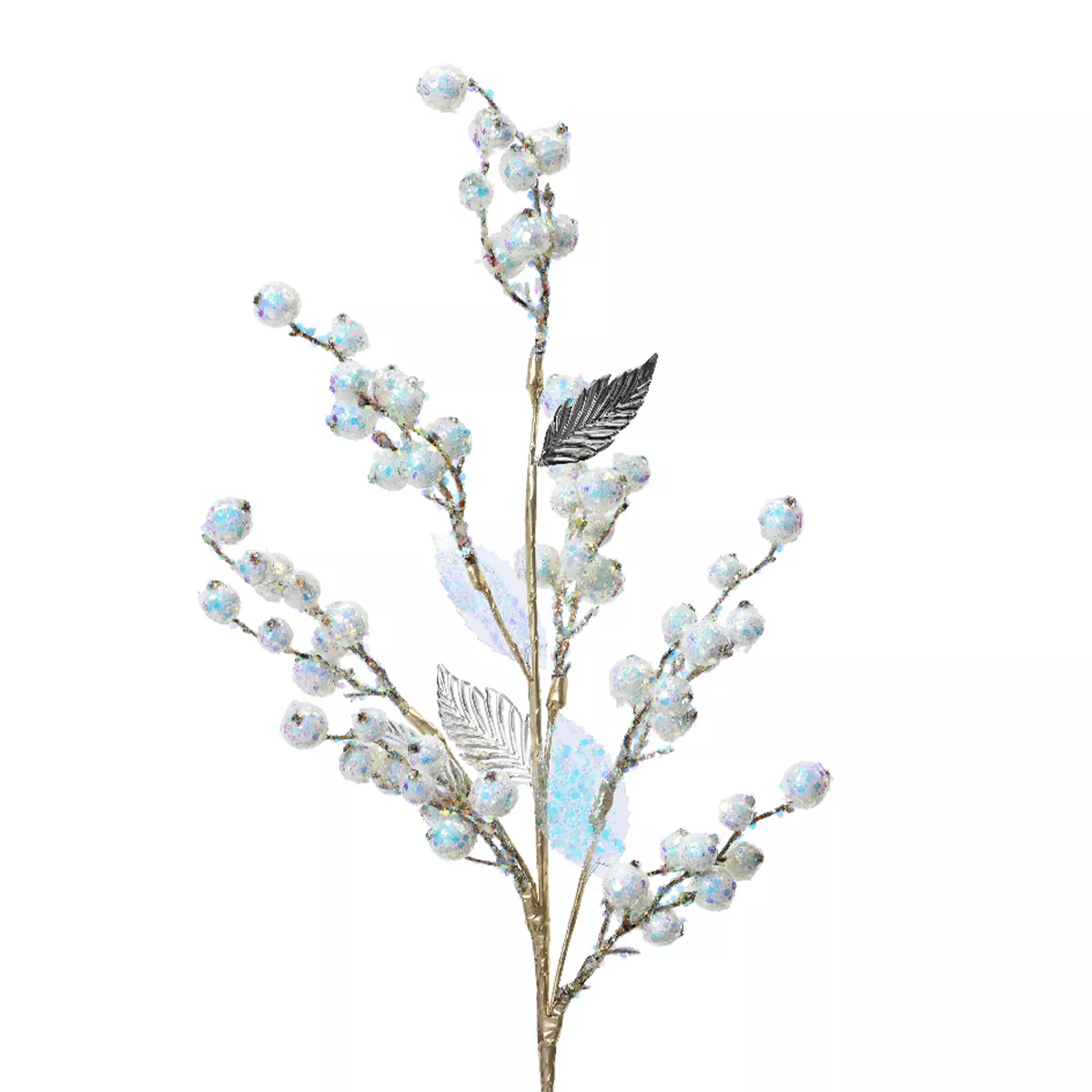 eminza Branche de baies (H69 cm) Ice nature Irisé