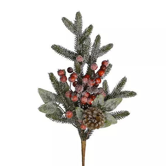 eminza Branche de sapin (50 cm) Tila Vert enneigée