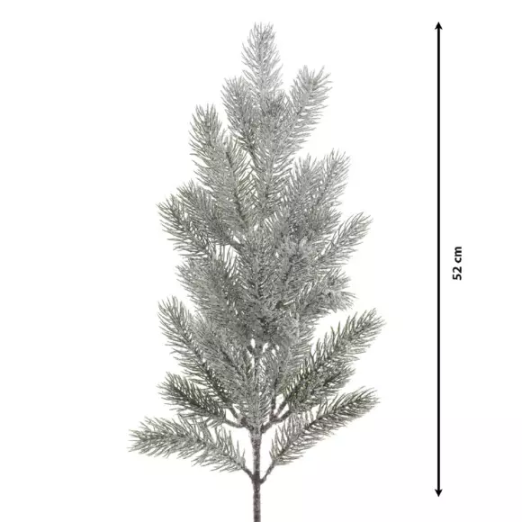 Eminza Branche De Sapin (52 Cm) Omorika Vert Enneigé