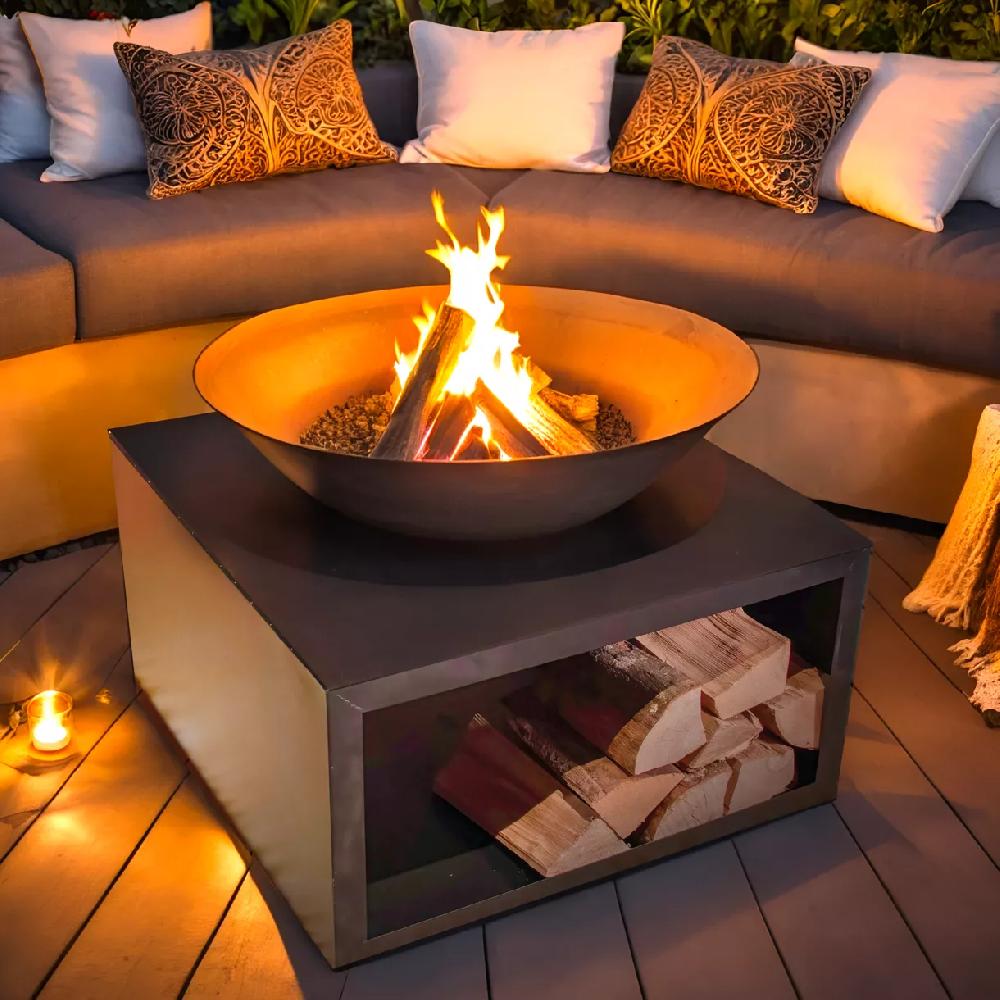 eminza Brasero de jardin (D75 x H58 cm) Moderna Noir