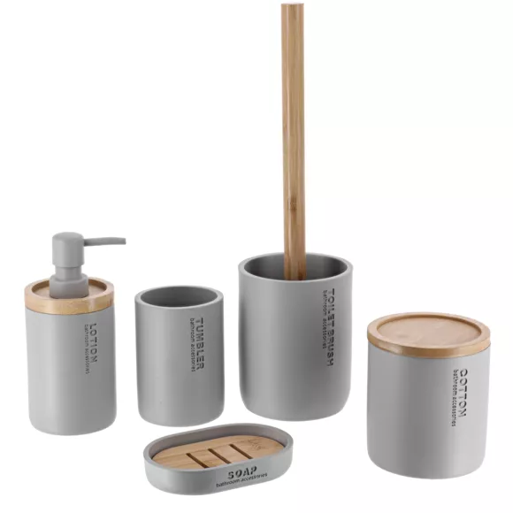 Eminza Brosse WC Polyrésine Purebamboo Gris Clair