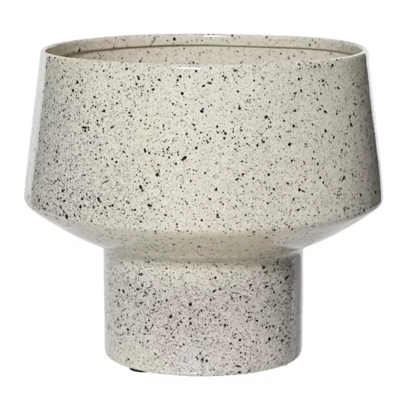 Eminza Cache-pot En Métal (H16 Cm) Terrazzo Ivoire