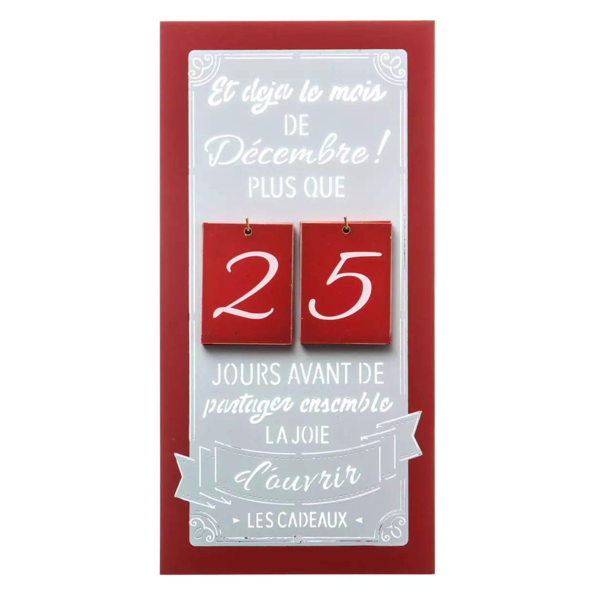 eminza Calendrier de l'Avent Pancarte Rouge