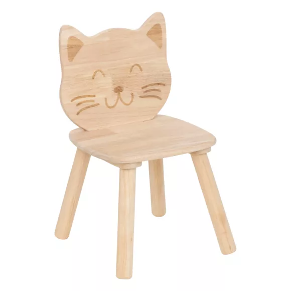 Eminza Chaise Enfant Bois (H50 Cm) Chaton Pia Beige