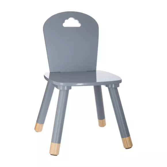 Eminza Chaise Enfant Bois (H50 Cm) Douceur Grise