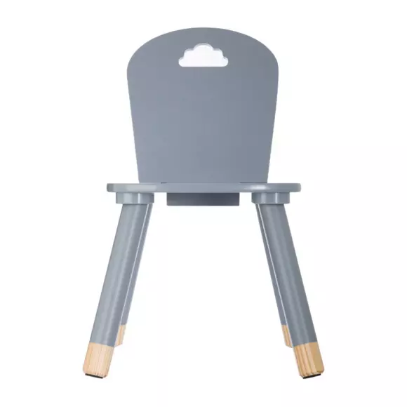 Eminza Chaise Enfant Bois (H50 Cm) Douceur Grise