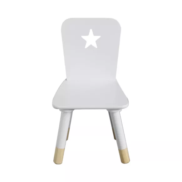 Eminza Chaise Enfant Bois (H50 Cm) Stars Blanche