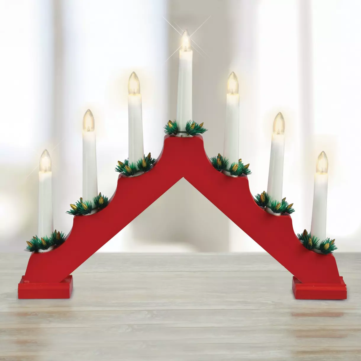 eminza Chandelier lumineux Minuteur Rouge