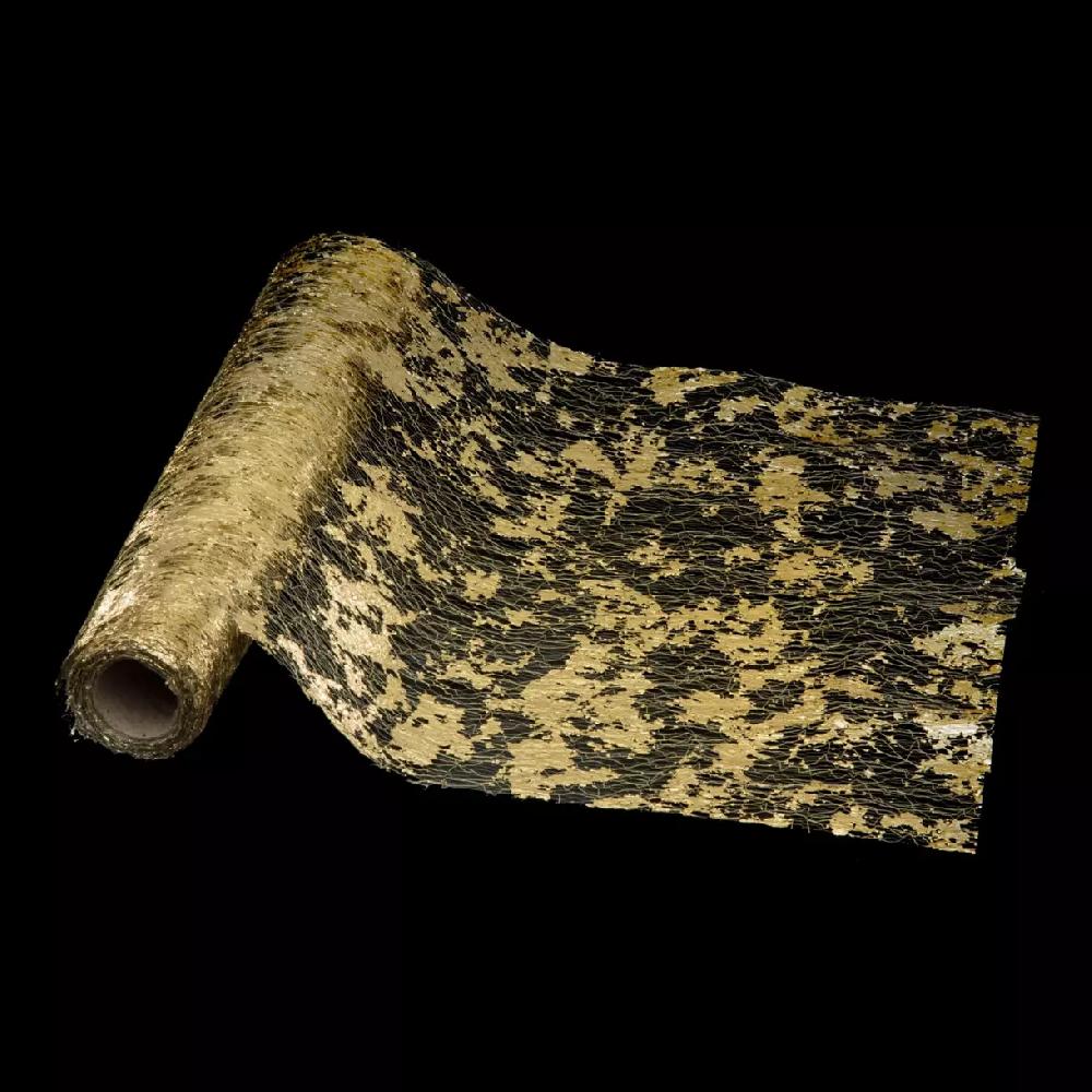 eminza Chemin de table Noël (500 x 28 cm) Mesh Or