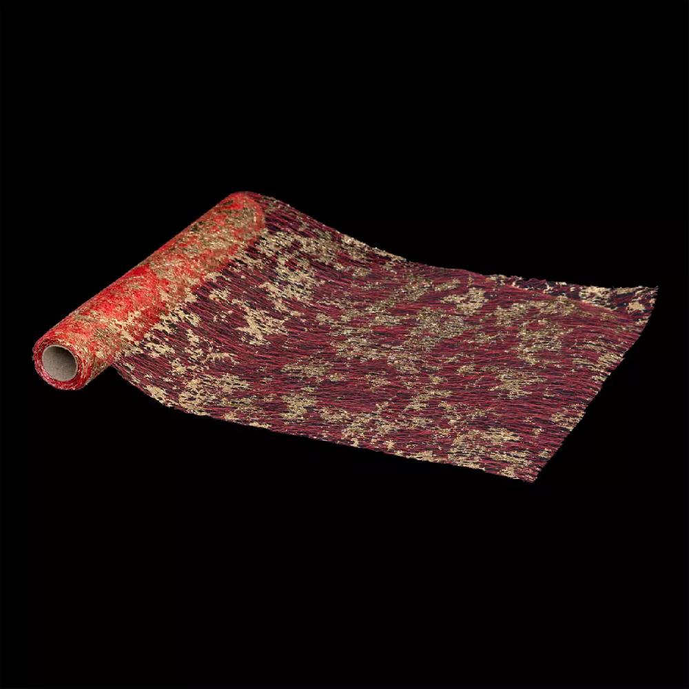 eminza Chemin de table Noël (500 x 28 cm) Mesh Rouge