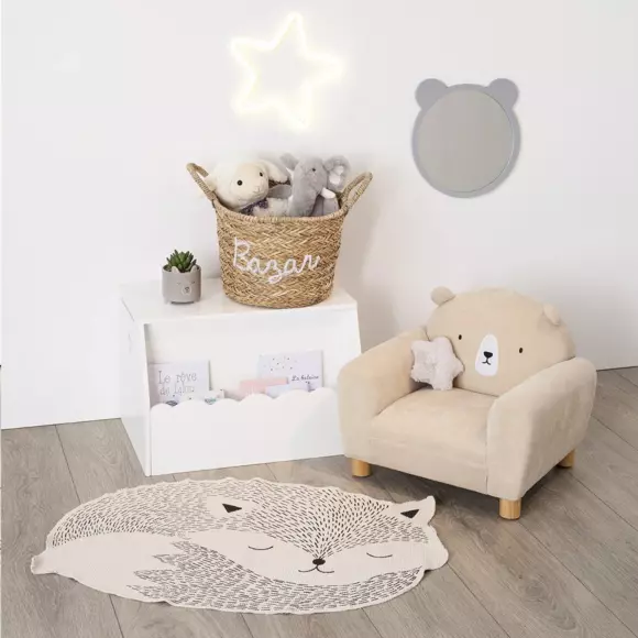 Eminza Coffre Enfant Bois (H38 Cm) Evan Blanc