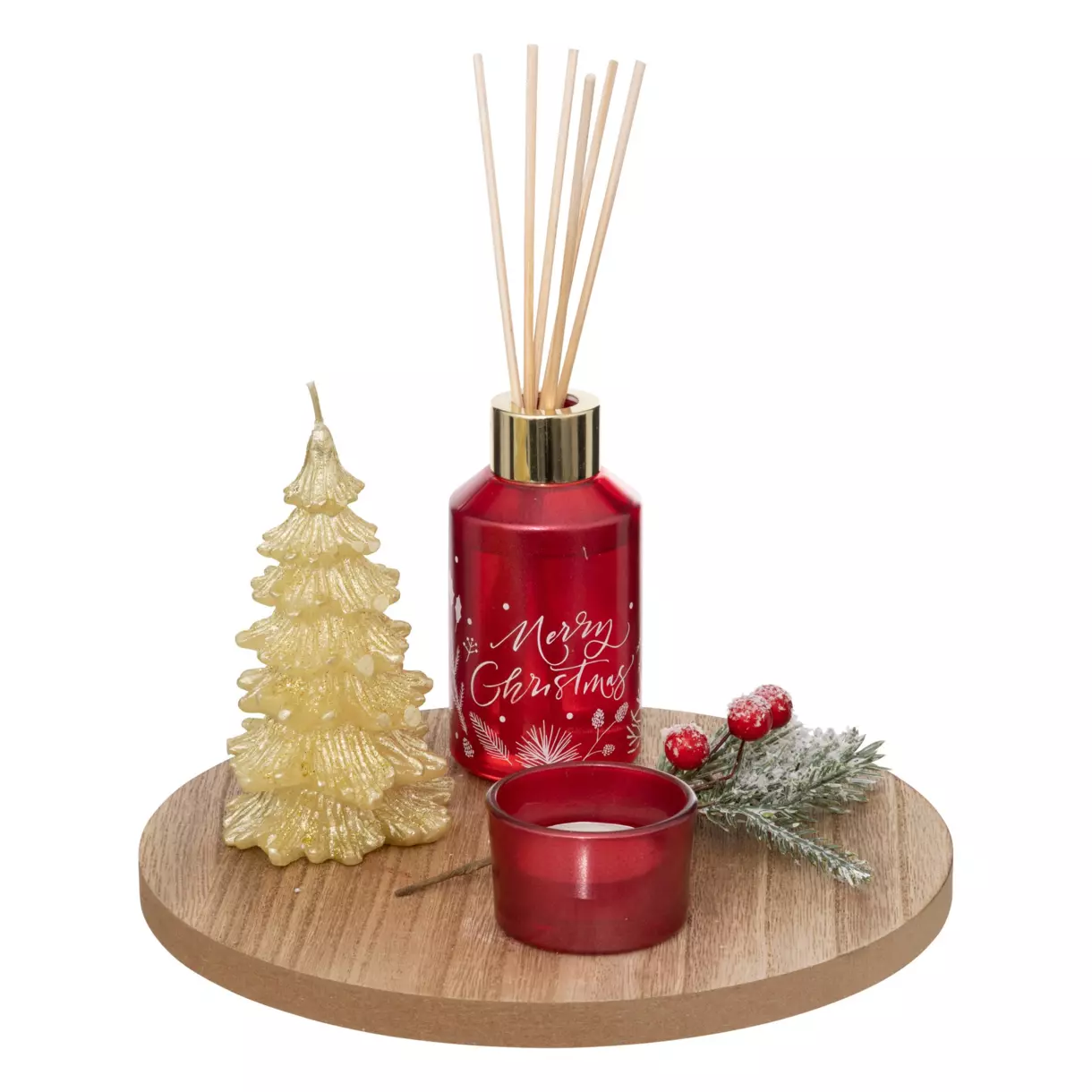 eminza Coffret de Noël "Senteur" en bois et bougies