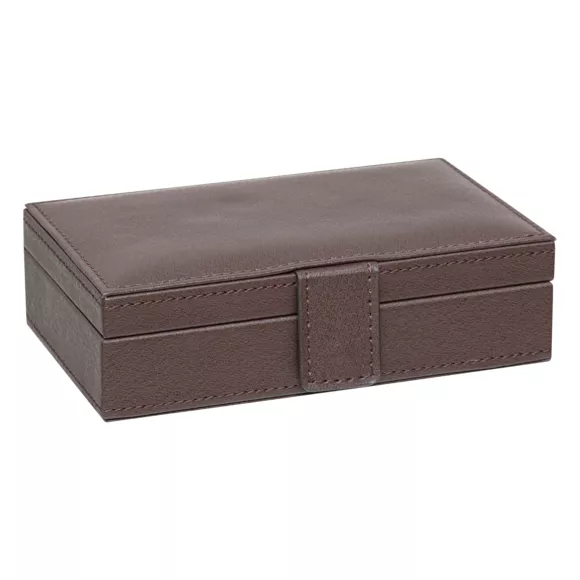 Eminza Coffret Jeu Cartes Bois (19 Cm) Jule Marron