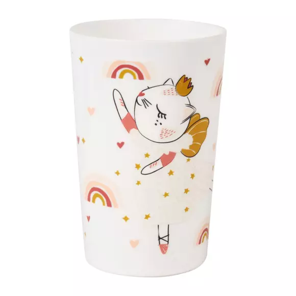 Eminza Coffret Repas Bébé 5 Pièces Chat Rose