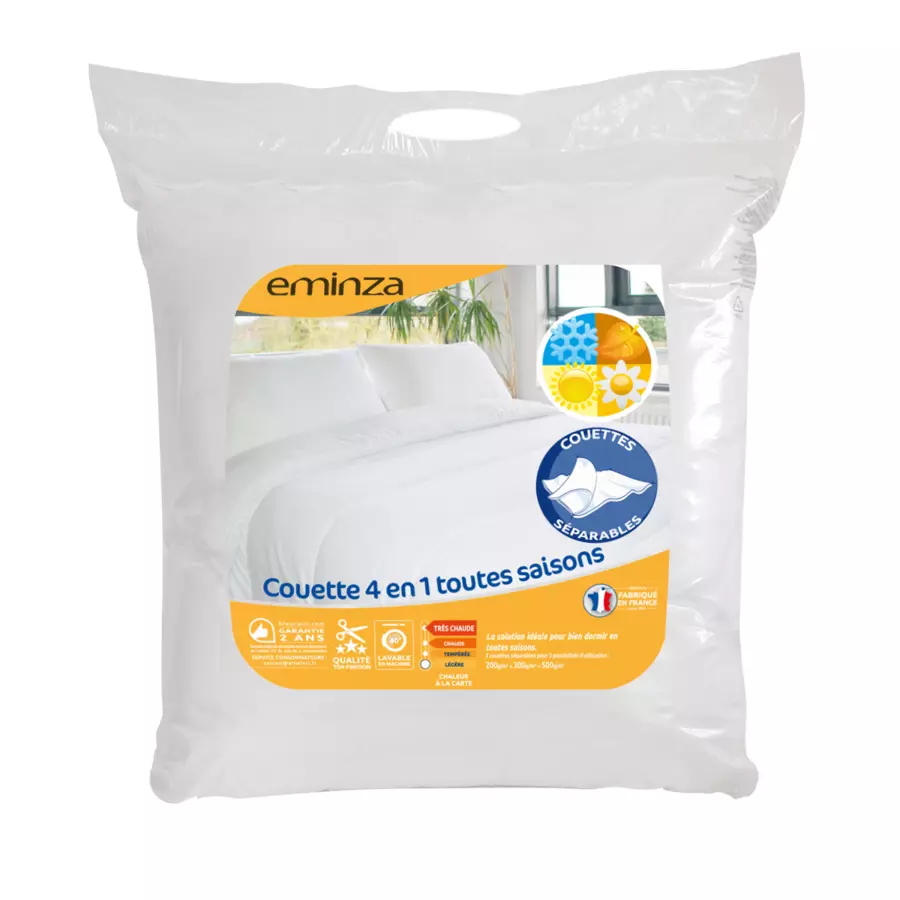 Eminza Couette (260 X 240 Cm) 4 Saisons Blanche