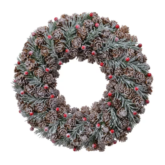 Eminza Couronne De Noël (D30 Cm) Corylus Givré