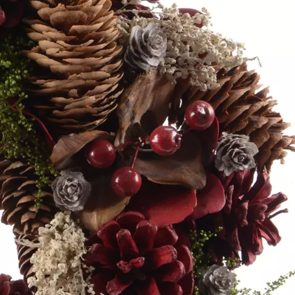 Eminza Couronne De Noël (D33 Cm) Pompin Bordeaux