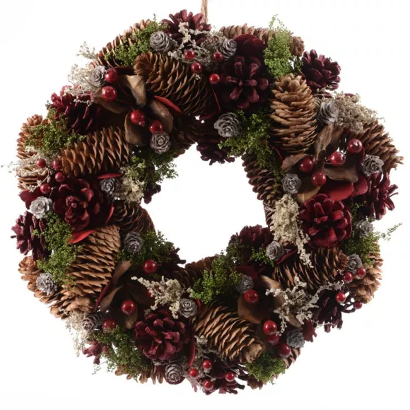 Eminza Couronne De Noël (D33 Cm) Pompin Bordeaux