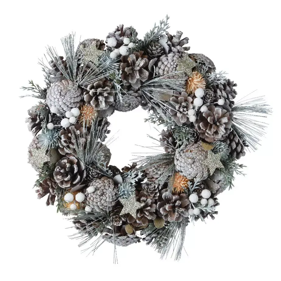 eminza Couronne de Noël (D34 cm) Westminster Argent
