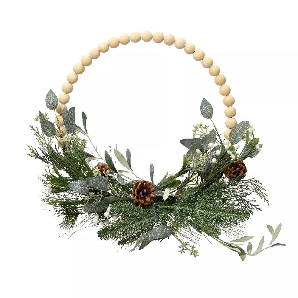 eminza Couronne de Noël (D40 cm) Brocéliande Verte