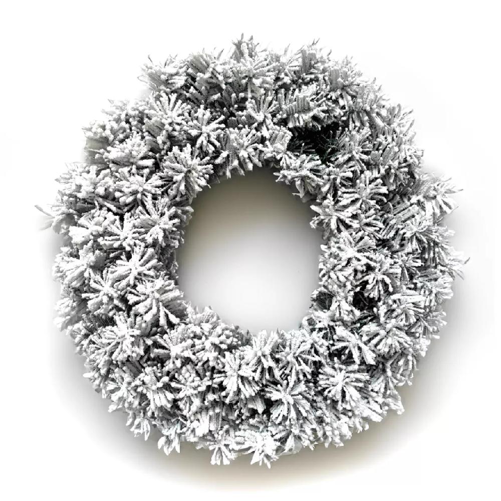 eminza Couronne de Noël (D40 cm) Royal Vert enneigé