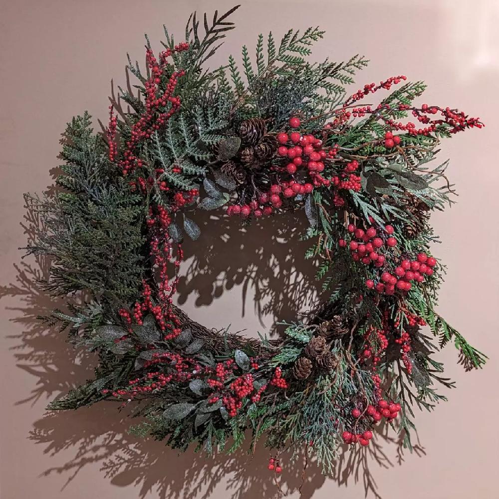 eminza Couronne de Noël (D50 cm) Baies enchantées
