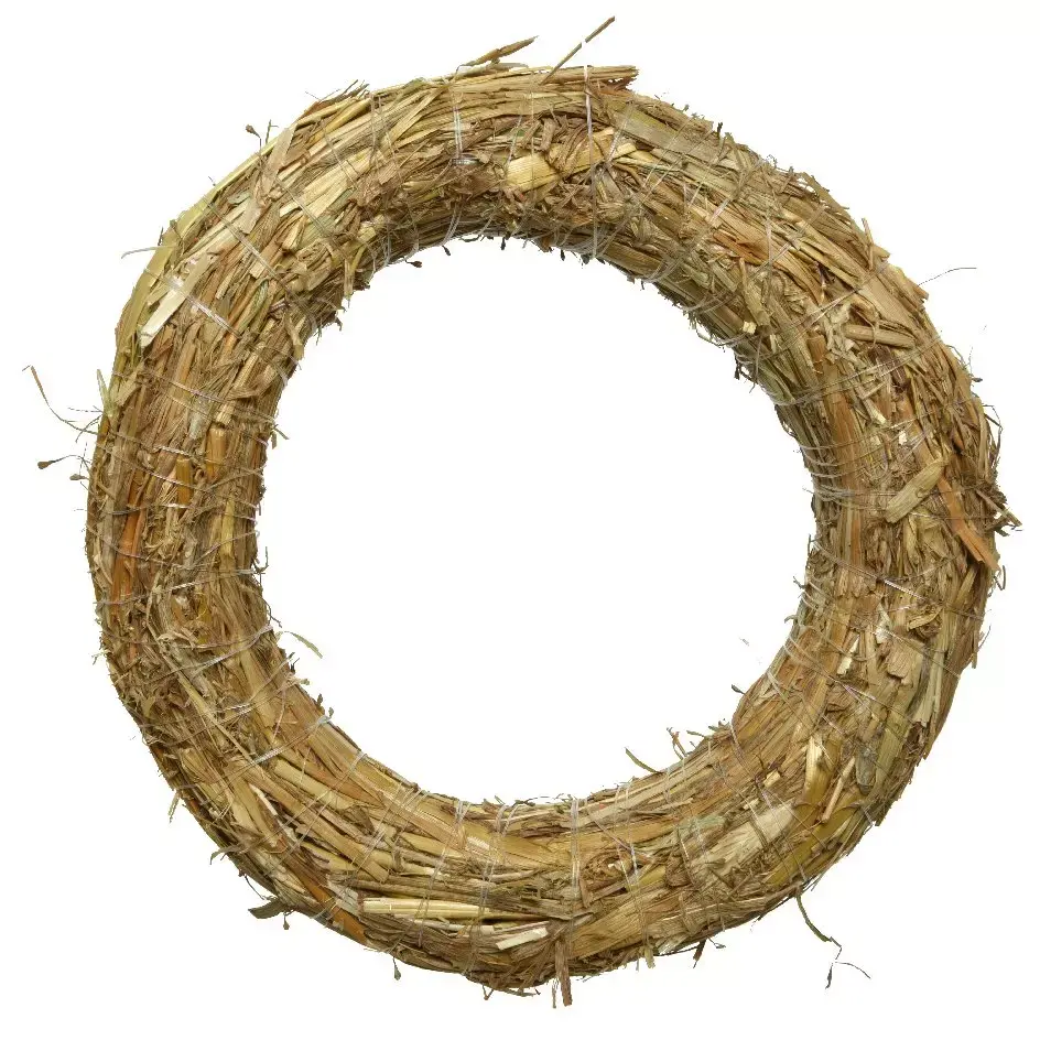 eminza Couronne de Noël en paille (D15 cm) à décorer