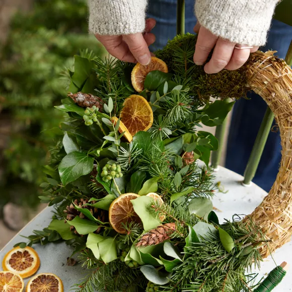 Eminza Couronne De Noël En Paille (D35 Cm) à Décorer