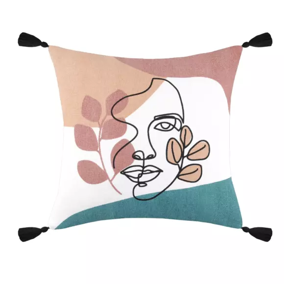Eminza Coussin Carré (40 Cm) Esquisse Multicolore