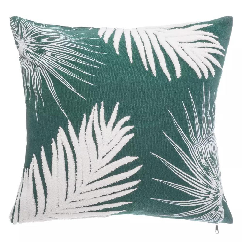 eminza Coussin carré (40 cm) Feuilles Vert