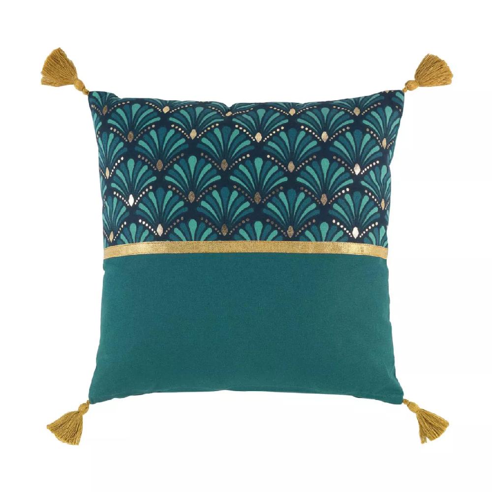 eminza Coussin carré coton (40 x 40 cm) Artchic Bleu