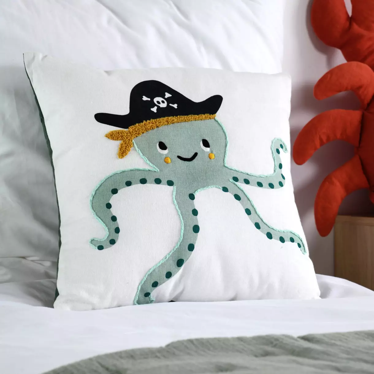 eminza Coussin carré enfant (40 cm) Edouard Bleu