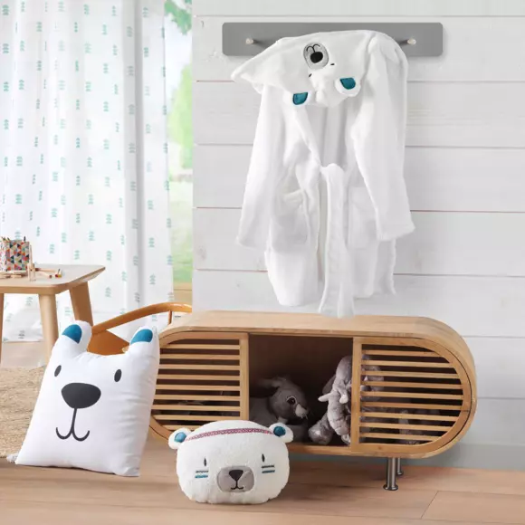 Eminza Coussin Carré Enfant Igloo Blanc