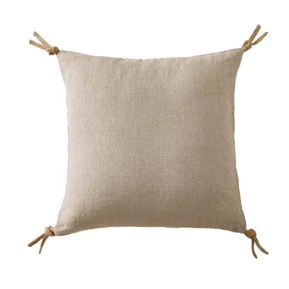 Eminza Coussin Carré Lin Lavé (45 Cm) Louise Beige