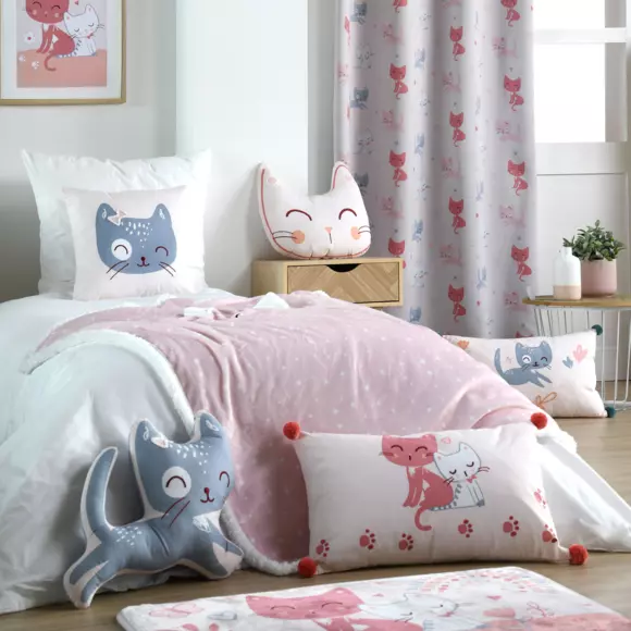 Eminza Coussin Chat Enfant (40 Cm) Zoeline Rose