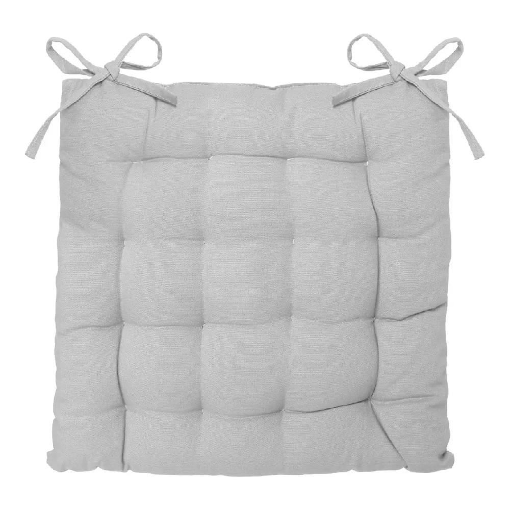 eminza Coussin de chaise carré Datara Gris clair
