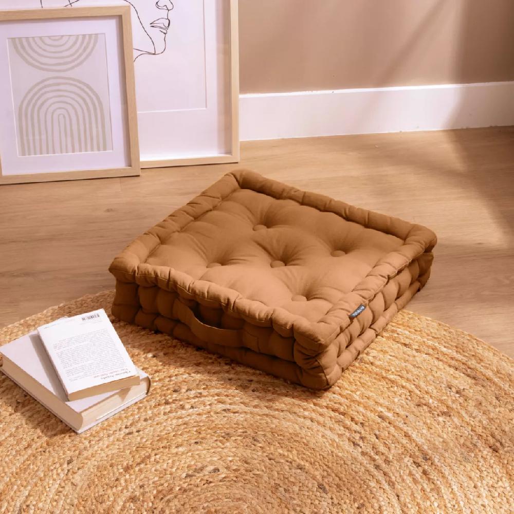 eminza Coussin de sol coton (40 x 40 cm) Pixel Camel