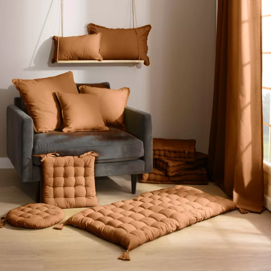 Eminza Coussin De Sol Coton (50 X 50 Cm) Pixel Camel