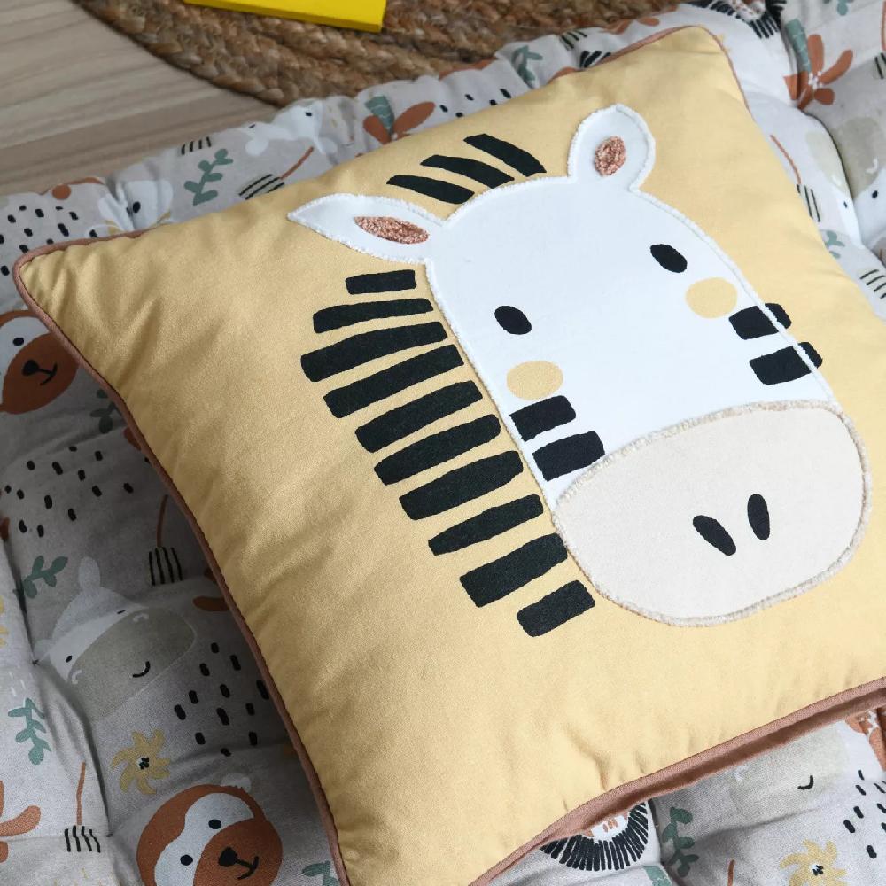 eminza Coussin enfant carré (40 cm) Coquin Jaune