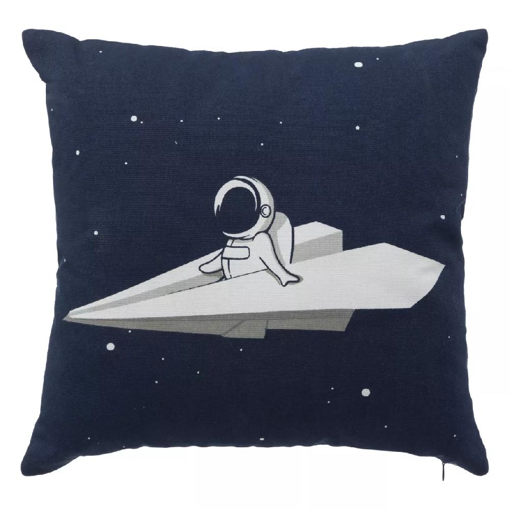 eminza Coussin enfant carré (40 x 40 cm) Espace Bleu