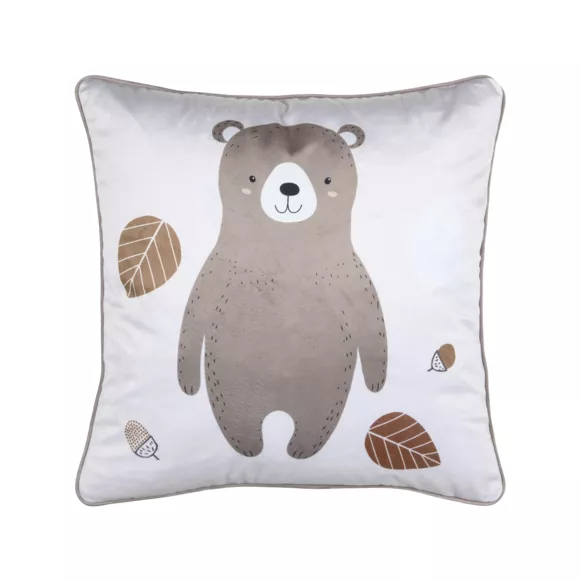 Eminza Coussin Enfant Carré (40 X 40 Cm) Gabin Taupe