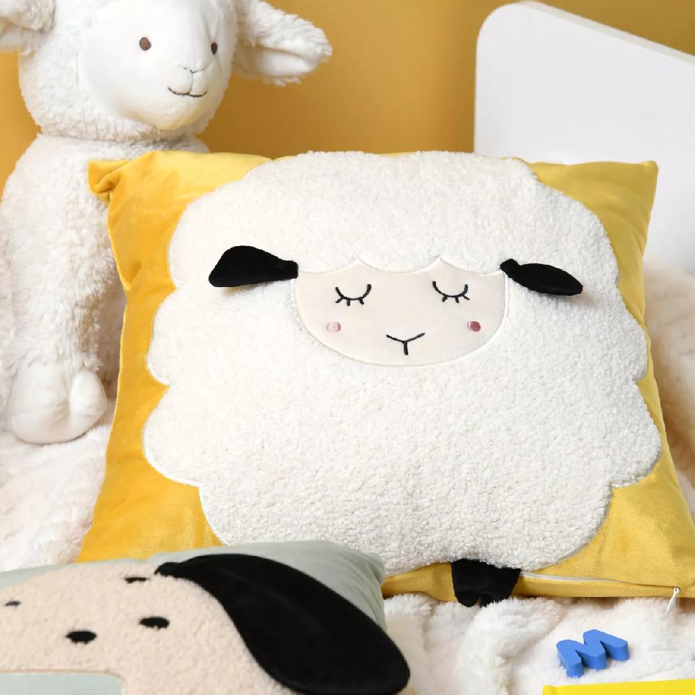 eminza Coussin enfant carré (40 x 40 cm) Mimy Blanc