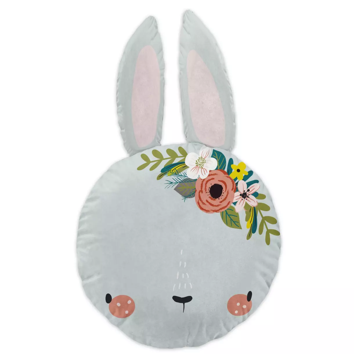 eminza Coussin enfant Lapin (30 cm) Jardinage Blanc