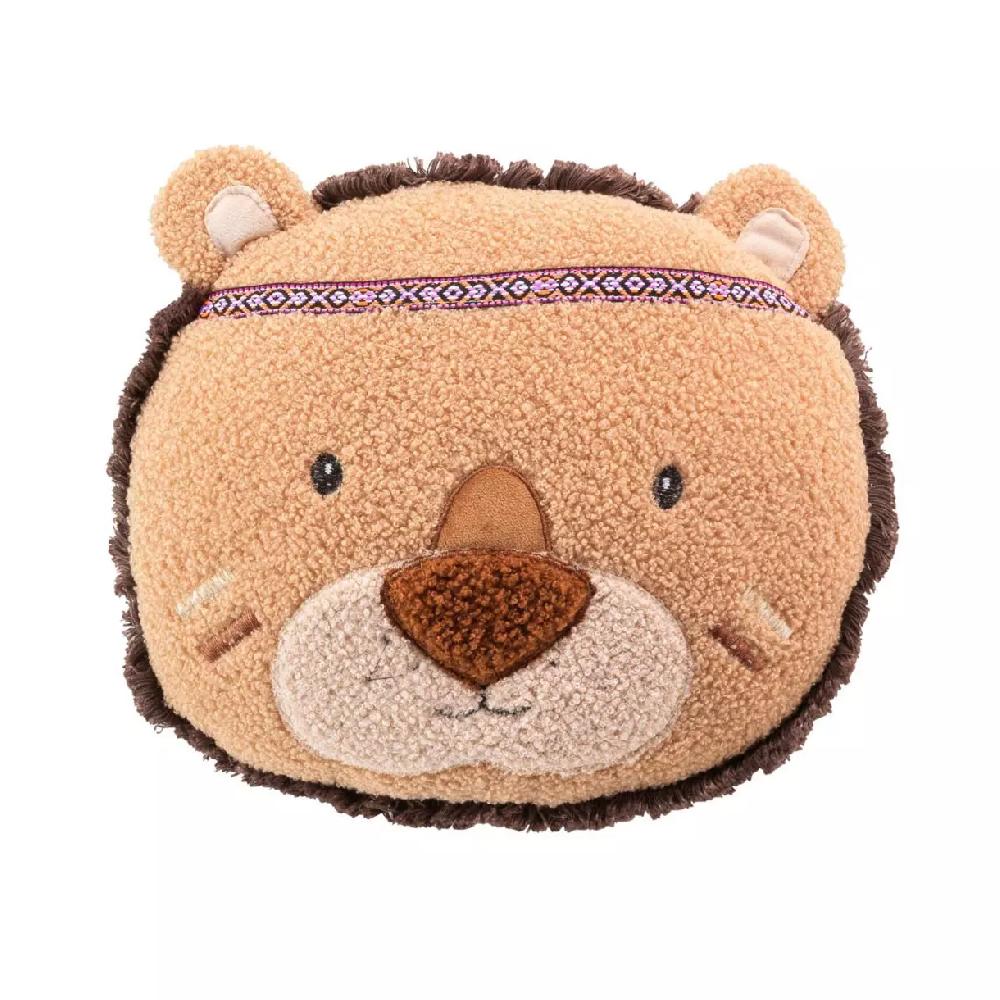 eminza Coussin rond enfant Lionceau Jaune