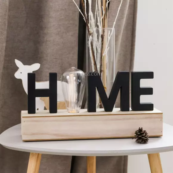 Eminza Décoration Lettres Lumineuses LED Home Noir