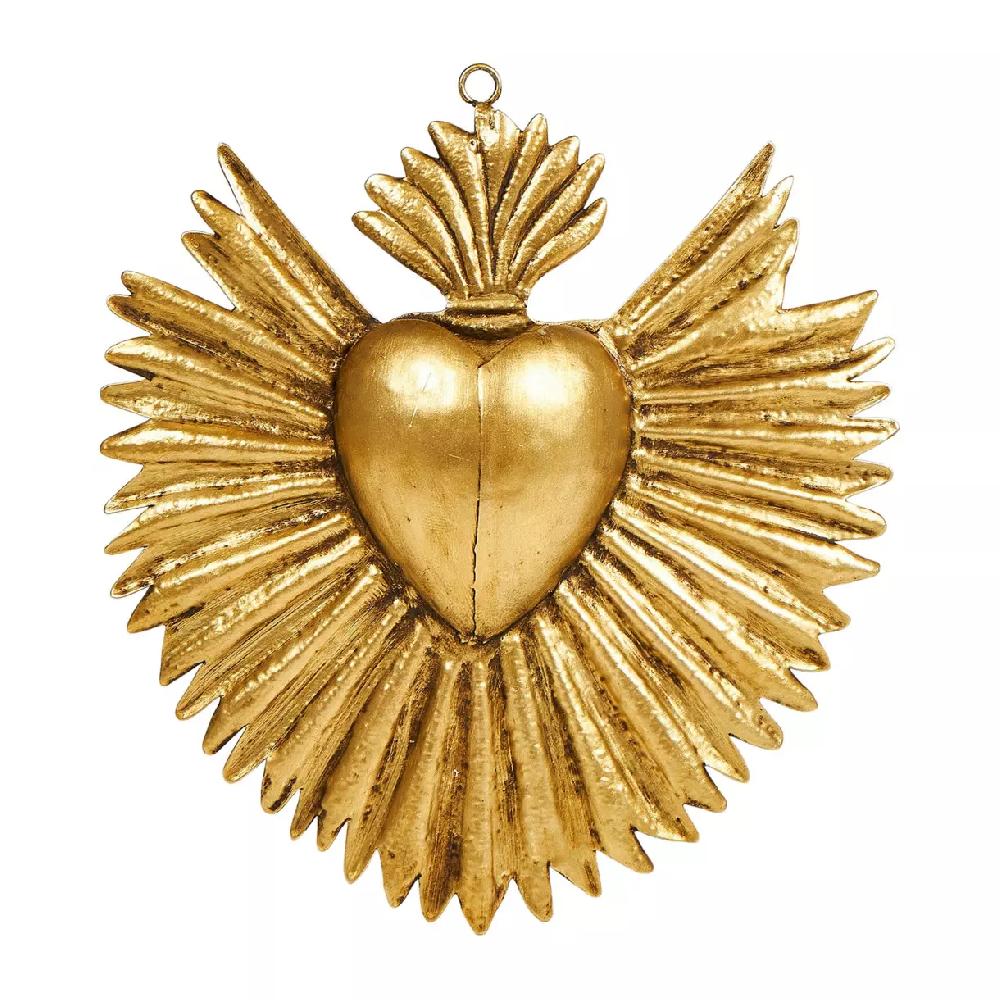 eminza Décoration murale métal (H18 cm) Exvoto Or